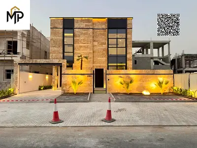 فيلا حديثة فخمة جداً بواجهة حجر كاملة وديكور داخلي فخم جداً مع تشطيبات فندقية راقية جداً شاملة رسوم التسجيل والتملك.