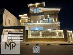 "A luxurious corner villa in Al Yasmin - Ajman, with an elegant design and high-quality finishe