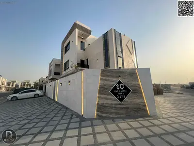 شامل المكيفات طابقين وروف وجهه حجر زاويه مع مسبح خاص تصميم مودرن سوبر ديلوكس