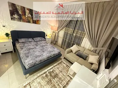 ستوديو مفروش بجزيرة مريم الشارقة مع انترنت وقريب لجميع الخدمات