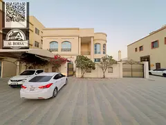 For rent in Rawda 1, a furnished villa with 5 master bedrooms, a majlis, two living rooms, a spaciou