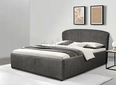 New Stylish Gray Fabric Bed with Storage