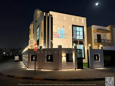 فيلا احلامك للبيع بمنطقه الزاهية طابقيين و رووف , تصميم مودرن حديث , موقع ممتاز بجانب الخدمات بالقرب لشارع الشيخ محمد بن زايد , تملك حر