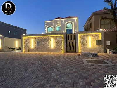Classic villa for sale in Al Muwaihat 1 area – Ajman. Two floors, including electricity, water, and air conditioning. Land area: 5000 sq ft.