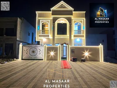 Villa with all registration and ownership fees included, on the main street, ready to move in, in one of the most prestigious areas of Ajman, freehold