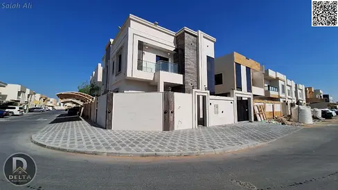 للبيع فيلا كورنر 5 غرف زاوية سوبر ديلوكس أرضي و اول للبيع في 📍الياسمين عجمان مقابل رحمانية الشارقة