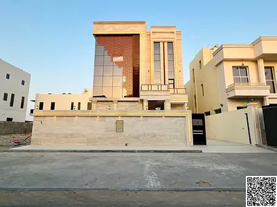 للبيع فيلا مودرن  تشطيب سوبر ديلوكس طابقين وروف مع حمام سباحه خاص موقع مميز مباشر على شارع الشيخ محمد بن زايد