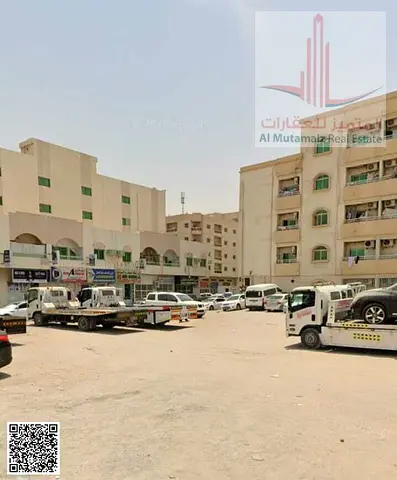 Land for sale in Ajman, Al Nuaimiya area, residential/commercial (G+4), 10,000 sq ft corner plot. Asking price: 3 million.
