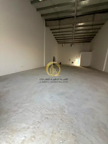 Warehouse for sale in the Al-Sajaa Industrial area, Al-Hanou Al-Jalil, with excellent income. Freehold ownership for Arabs, 99 years for foreigners.
