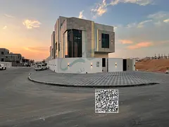 A luxurious villa for annual rent in the Al Zahia area of Ajman, located on a prime corner plot at t