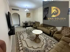 2 rooms and a maid's room / 2 halls / 3 bathrooms / furnished / Al Taawun
