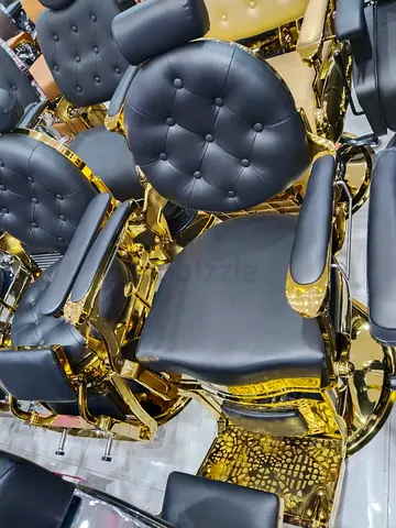 Stylish Black and Gold Barber Chair