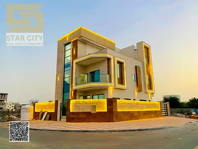 🏡 فيلا فاخرة للبيع في منطقة الحليو 2 – عجمان | زاوية + أرض إضافية 🏡