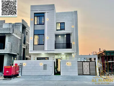Modern villa for sale in Al Zahia, including electricity, water, and air conditioning. Freehold ownership with the possibility of bank financing.