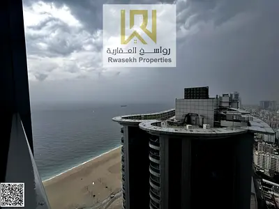 شقة غرفة وصالة للبيع بأبراج كورنيش عجمان بإطلالة كاملة على البحر والمدينة | مؤجرة بعائد ممتاز
