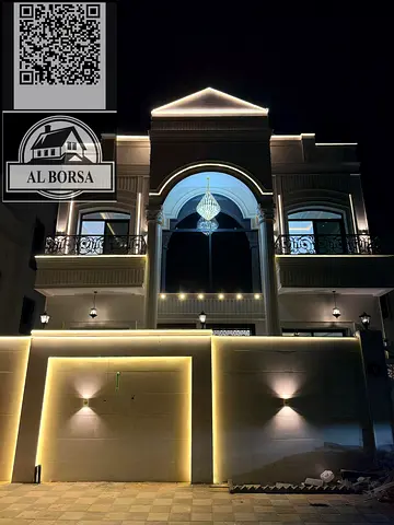 For sale in Al Helio 2, Ajman: a villa with 5 master bedrooms, a majlis, a living room, a kitchen, and a maid's room.