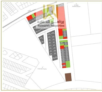Residential and investment land G+2 in the Al Helio area of Ajman, a prime location close to all services on a main street near Sheikh Mohammed bin Za