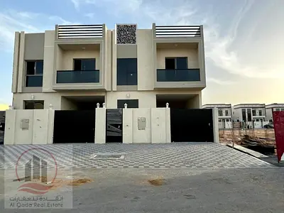Villa for sale in Ajman, Al Helio area, including registration fees - 3 master bedrooms, living room, majlis, and maid's room. Open to all nationaliti