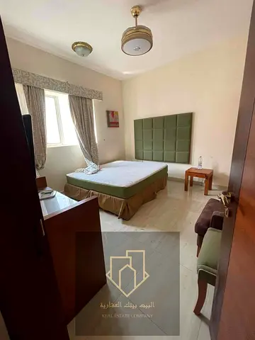 For rent in Ajman, Al-Jarf area behind the Delta is close to all services, schools and markets, a room and a second living room with mattresses and the Internet