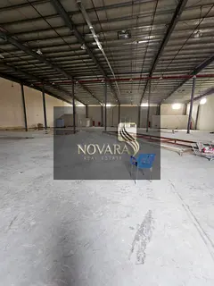 A new warehouse for rent in Umm Al Quwain with an area of ​​45,500 feet, consisting of two adjac