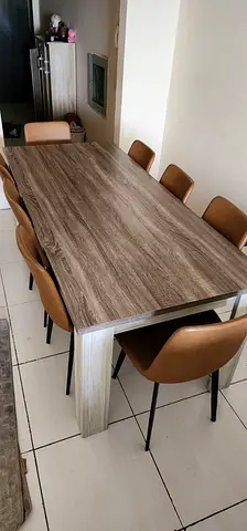 Stylish Wooden Dining Table with 8 Chairs