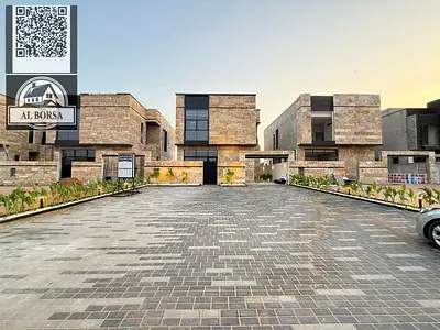 For rent in Al Zahia: a villa with 5 master bedrooms, a majlis, a living room, a maid's room, and a spacious kitchen.