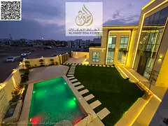 Luxury villa for sale in Ajman – Al Yasmin area A distinctive architectural masterpiece combining 
