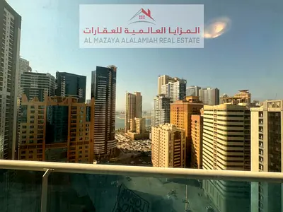 Two-bedroom apartment with a living room, fully furnished, in Al Taawun, near Sharjah Corniche, for monthly rent.