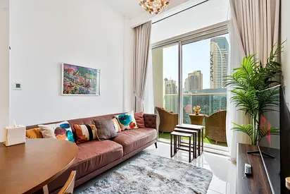 Modern 1 Bed | Burj View From Balcony | Pool & Gym | Furnished | Flexible term