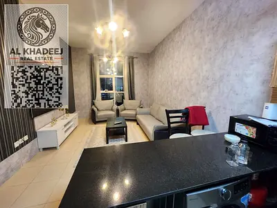 City Tower apartment for sale, master room, 757 sq ft, rented 3800, price AED 348K incl. parking & furniture