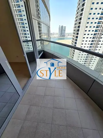 An apartment in Al Khan featuring a direct view of Al Khan Lake and another view of Al Qasba Canal.