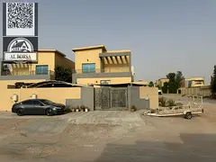 For sale in Al Rawda 1, a corner villa on the corner of two streets with a large side setback, consi