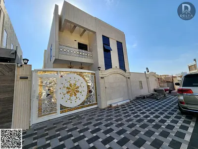 For sale: A luxurious villa with a modern design and contemporary exterior finishes in the Al Yasmin area. It includes all amenities and offers freeho