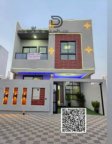 New town house for Sale in Ajman – Al Zakia Area A luxurious 2-storey villa with rooftop, brand new and fully furnished, featuring a modern design and an excellent location in Al Zahia, Ajman. 🔹 Prope