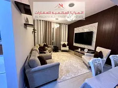 Two rooms and a hall in Al Khan, opposite Al Tarboosh - deluxe furniture - internet - parking