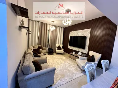 Two rooms and a hall in Al Khan, opposite Al Tarboosh - deluxe furniture - internet - parking