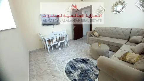 For rent monthly, A fully Furnished One-Bedroom apartment in Al Mamzer - Sharjah