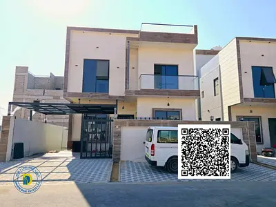 Luxury villa for sale in Al Yasmin area. 6 bedrooms, living room, majlis, and roof terrace. Attractive price includes registration fees.