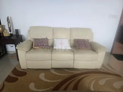 Comfortable Cream Leather Sofa