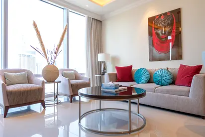 Luxury 1 bedroom apartment comes with spectacular views of Burj Khalifa and its Fountains.