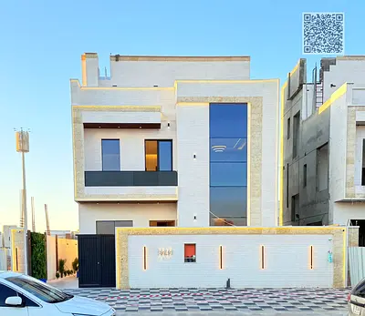 Villa for sale Very premium location Land and first roof Super Deluxe finishes at a special price including registration and ownership fees 2 minutes from Sheikh Mohammed Bin Zayed Road,