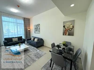 🔥 غرفة وصالة مفروشة للإيجار الشهري – كورنيش عجمان (أول ساكن) 🔥 📍 النخيل 2 – برج الاتحاد 📌 مقابل فندق باهي قصر عجمان & فيرمونت 🟢 متاحة الآن  شقة ب