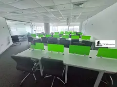 Furnished Independent Office | Partitions | Pantry &amp; Bathroom | Burj Khalifa View | Near Metro |