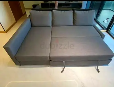 Modern Gray Sofa Bed with Storage
