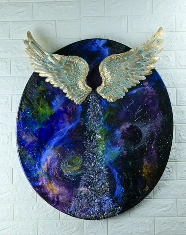Galaxy Resin Art with wings