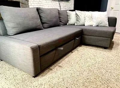 Comfortable Grey Sectional Sofa with Storage