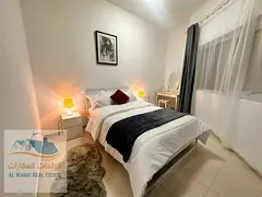 Luxury apartment, second occupancy, one bedroom, living room with balcony, for monthly rent in Ajman
