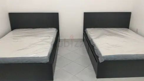 Ikea Modern Black Bed with Mattress or drawers