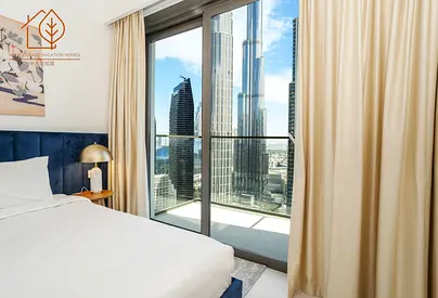 Fully Furnished 3-Bed Family Apartment from Top Floor with Partial Burj Views