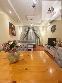 Sharjah, Al Taawun area, furnished apartment with hotel-style furnishings, second occupancy, opposit